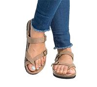 M-TOP Summer PU Leather Comfortable Clip Toe Sandals,Foot Bunion Corrector, Women Big Toe Bone Correction Sandals, Summer Beach Travel Shoes Leather Casual Feet Correct Flat Sole Sandal