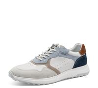 Sneaker TAMARIS, Herren, Gr. 46, weiß kombiniert, Leder, Textil, Schuhe Sneaker, Freizeitschuh, Halbschuh, Schnürschuh mit Lochmuster, für Herren (94426602-46) weiß kombiniert