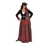 M215177-M Damen Schottenkleid lang rot-schwarz Schottenkostüm Gr.M