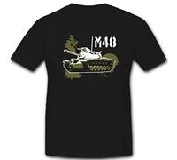 _M48-Bundeswehr Panzer US Army Amerika Patton Kampfpanzer - T Shirt #7852, Größe:XL, Farbe:Schwarz