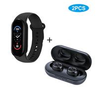 M6 Smart Sport-Armband-Uhr 0,96 Zoll TFT, IP67 wasserdicht, Herzfrequenz, Blutdruck, Schlaftracker, Mehrere Sportmodi, Schwarz
