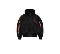 Alpha Industries MA-1 D-Tec Sleeve Embroidery Bomberjacke Größe S Schwarz/Orange