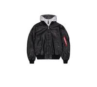 Alpha Industries Lederjacke MA1 D-Tec schwarz/grau, Größe S, Herren