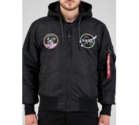 Alpha Industries Herren Bomberjacke MA-1 VF Hood Dark Side black L