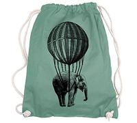 Ma2ca® - Big Ballon Elephant Gymsac Turnbeutel - Stoffbeutel Tasche Hipster Sportbeutel Rucksack Bedruckt Elefant