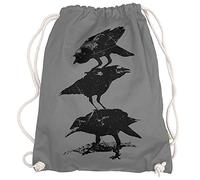 Ma2ca® - Crows Krähe Krähen Gymsac Turnbeutel - Stoffbeutel Tasche Hipster Sportbeutel Rucksack Bedruckt Vogel Vögel