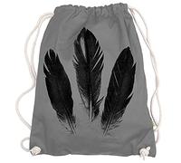 Ma2ca® - Feathers Feather Federn Gymsac Turnbeutel - Stoffbeutel Tasche Hipster Sportbeutel Rucksack Bedruckt