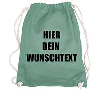 Ma2ca® Gymsac Turnbeutel/Jutebeutel Rucksack Bag Seesack mit eigenen Wunschtext Personalisieren Green