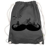 Ma2ca® - Moustacheland Moustache Schnurbart Hipster Bart Gymsac Turnbeutel - Stoffbeutel Tasche Hipster Sportbeutel Rucksack Bedruckt