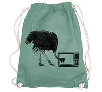 Ma2ca® - Strauss TV Vogel Vögel Hipster Gymsac Turnbeutel - Stoffbeutel Tasche Hipster Sportbeutel Rucksack Bedruckt