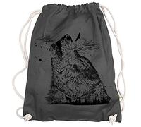 Ma2ca® - Wolf Mountain Berge Gymsac Turnbeutel - Stoffbeutel Tasche Hipster Sportbeutel Rucksack Bedruckt