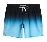 MaaMgic Herren 4 Way Stretch Badehose Badeshorts Schnelltrocknend Badeshorts Kurz Beachshorts für Strand und Wassersport MEHRWEG,Seeblau Gradient,M