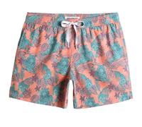 MaaMgic Herren kurz Badeshorts 4 Way Stretch Boardshorts Schnelltrocknend mit Mesh-Futter und Verstellbarem Tunnelzug MEHRWEG, Tiger Orange, M