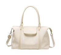 Mabecol Damen Handtasche Reisegepäck Schultertasche aus PU mit verstellbarem Riemen 31x42x15 cm großes Fassungsvermögen am Koffer befestigbar für Kurzreisen (Weiß)