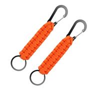 Mabor 2 Stück Geflochtener Schlüsselanhänger Karabiner Paracord Keychain Kurz Schlüsselband mit Karabiner für Outdoor-Bergsteigen Camping Und Wandern(15,5cm Orange)
