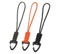 Mabor 3 Pack Paracord Lanyard mit Dreieck-Karabiner-Clip - Durable Rope Keychain für Schlüssel, Rucksack, Outdoor Survival, Camping & Taktische Ausrüstung (Schwarz, Armeegrün, Orange)