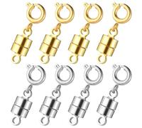 Mabor 8Pcs Gold Silber Magnetverschluss Kette Schmuck Verschlüsse Ketten Verschlüsse für Armbänder Magnetverschlüsse für Ketten Armbandverschluss Magnet Verschluss