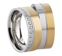 Mabro Partnerringe Verlobungsringe AB2842 / AB2843 Edelstahl bicolor