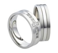 Mabro Partnerringe Verlobungsringe AB834 / AB835 Edelstahl