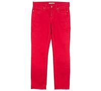 MAC Angela New Stretchjeans Straight Leg Damen Denim, Farbe:dunkelrot, Damengrößen:44, Hosenlänge:L30