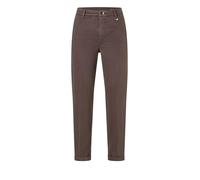 Chinohose MAC "CHINO turn up", Damen, Gr. 36, N-Gr, truffle braun ppt, Web, Obermaterial: 39% Lyocell, 34% Modal, 17% Baumwolle, 7% Elastomultiester, 3% sonstige Fasern, unifarben, slim fit knöchelfre