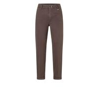 Chinohose MAC "CHINO turn up", Damen, Gr. 36, N-Gr, truffle braun ppt, Web, Obermaterial: 39% Lyocell, 34% Modal, 17% Baumwolle, 7% Elastomultiester, 3% sonstige Fasern, unifarben, slim fit knöchelfre