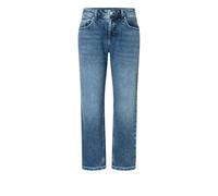 MAC Jeans Damen Straight Fit 5-Pocket Mittelblau Krempel-Look D40 L30
