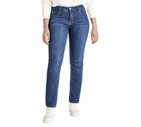 MAC Damen Straight Leg Straight Jeans Dream 0355L, Einfarbig, Gr. W42/L34, Blau (Mid Blue D569)