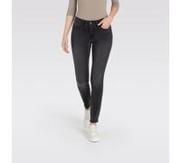 Skinny-fit-Jeans MAC "Dream Skinny", Damen, Gr. 42, Länge 30, schwarz (anthracit fancy wash), Jeans, Obermaterial: 88% Baumwolle, 9% Polyester, 3% Elasthan, sehr figurbetont lang, Jeans, in hochelasti