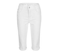 Caprijeans MAC "Dream-Sum", Damen, Gr. 34, N-Gr, weiß (weiß denim), Denim/Jeans, Obermaterial: 75% Baumwolle, 12% Modal, 9% Polyester, 4% Elasthan, casual, figurbetont kniebedeckend, Jeans, Bequemer S