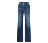 Weite Jeans MAC "Dream Wide authentic", Damen, Gr. 32, Länge 30, cobalt authentic wash30, Denim/Jeans, Obermaterial: 90% Baumwolle, 7% Elastomultiester, 3% Elasthan, straight fit lang, Jeans, mit form