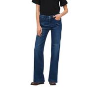 Weite Jeans MAC "Dream Wide authentic", Damen, Gr. 32, Länge 32, blau (cobalt authentic wash32), Denim/Jeans, Obermaterial: 90% Baumwolle, 7% Elastomultiester, 3% Elasthan, straight fit lang, Jeans, m