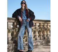 Weite Jeans MAC "Dream Wide authentic", Damen, Gr. 38, Länge 30, authentic sky blau wash, Denim/Jeans, Obermaterial: 90% Baumwolle, 7% Elastomultiester, 3% Elasthan, casual, straight fit lang, Jeans,