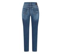 5-Pocket-Jeans MAC "Angela", Damen, Gr. 46, Länge 34, blau (mid blau main wash), Denim/Jeans, Obermaterial: 92% Baumwolle, 6% Polyester, 2% Elasthan, Abriebeffekte, figurbetont, Jeans, Die Schmale (28