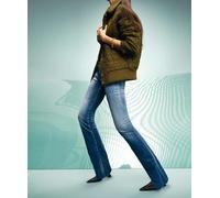 Bootcut-Jeans MAC "Dream-Boot" Gr. 42, Länge 34, blau (dark cobald blue authentic wash) Damen Jeans Röhrenjeans Gerade geschnitten mit leicht ausgestelltem Bein (68322828-42)