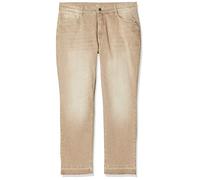 MAC JEANS Damen Melanie Pipe Fringe Glam Straight Jeans, Braun (Nougat Authentic Wash D751), 34W / 27L