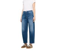Loose-fit-Jeans MAC "DANNI", Damen, Gr. 42, N-Gr, blau (midblau used washed), Denim/Jeans, Obermaterial: 78% Baumwolle, 12% Lyocell, 7% Elastomultiester, 3% Elasthan, lässig geschnitten knöchellang, J
