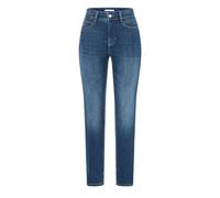 5-Pocket-Jeans MAC "Angela", Damen, Gr. 40, Länge 32, blau (mid blau main wash), Denim/Jeans, Obermaterial: 92% Baumwolle, 6% Polyester, 2% Elasthan, Abriebeffekte, figurbetont, Jeans 5-Pocket-Jeans, 