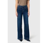 Stretch-Jeans MAC "RICH PALAZZO", Damen, Gr. 38, Länge 34, night blau netwash, Denim/Jeans, Obermaterial: 89% Baumwolle, 8% Polyester, 3% Elasthan, weit lang, Jeans, Naht-Details an den Gesäßtaschen (