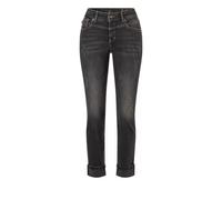 Slim-fit-Jeans MAC "RICH SLIM", Damen, Gr. 44, Länge 32, schwarz (fancy braun schwarz), Denim/Jeans, Obermaterial: 78% Baumwolle, 12% Lyocell, 7% Elastomultiester, 3% Elasthan, slim fit lang, Jeans (3
