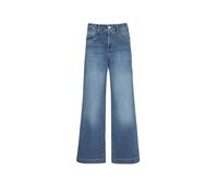 Stretch-Jeans MAC "RICH PALAZZO", Damen, Gr. 42, Länge 32, navy heavy wash, Denim/Jeans, Obermaterial: 90% Baumwolle, 8% Polyester, 2% Elasthan, weit lang, Jeans, Naht-Details an den Gesäßtaschen (883