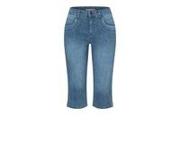 Caprijeans MAC "CAPRI", Damen, Gr. 38, N-Gr, venice beach wash, Denim/Jeans, Obermaterial: 98% Baumwolle, 2% Elasthan, figurbetont kniebedeckend, Jeans, Eingelegte Zierfalten am Saum (85244853-38) ven