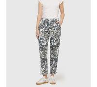 Chinohose MAC "CHINO turn up", Damen, Gr. 38, N-Gr, jungle print, Web, Obermaterial: 96% Baumwolle, 4% Elasthan, slim fit knöchelfrei, Hosen Chinohose, mit dezentem Glanz, elegant und sportiv zugleich