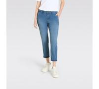 Slim-fit-Jeans MAC "CHINO turn up", Damen, Gr. 38, N-Gr, venice beach wash, Denim/Jeans, Obermaterial: 98% Baumwolle, 2% Elasthan, unifarben, slim fit knöchelfrei, Jeans Slim-fit-Jeans, im Five-Pocket
