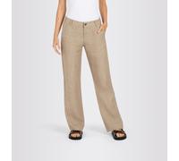 Leinenhose MAC "NORA", Damen, Gr. 46, Länge 30, beige (sanddrift melange), Web, Obermaterial: 100% Leinen, 7/8-Länge, Hosen, Sommerhose in verkürzter Länge, temperaturausgleichend (77941115-46) sanddr