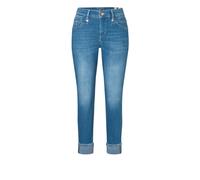Slim-fit-Jeans MAC "RICH SLIM", Damen, Gr. 38, Länge 28, chic cobalt used, Denim/Jeans, Obermaterial: 71% Baumwolle, 16% Polyester, 11% Lyocell, 2% Elasthan, casual, slim fit 7/8-Länge, Jeans (3995065
