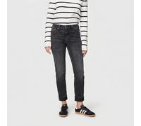 Slim-fit-Jeans MAC "RICH SLIM", Damen, Gr. 42, Länge 28, grau (authentic schwarz wash), Denim/Jeans, Obermaterial: 71% Baumwolle, 16% Polyester, 11% Modal, 2% Elasthan, slim fit lang, Jeans Slim-fit-J