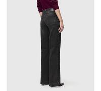 Weite Jeans MAC "WIDE", Damen, Gr. 42, Länge 30, authentic schwarzest, Denim/Jeans, Obermaterial: 89% Baumwolle, 8% Polyester, 3% Elasthan, unifarben, casual, weit knöchellang, Jeans, im Five-Pocket S