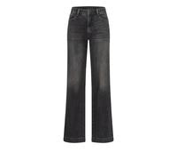 Weite Jeans MAC "WIDE", Damen, Gr. 42, Länge 30, authentic schwarzest, Denim/Jeans, Obermaterial: 89% Baumwolle, 8% Polyester, 3% Elasthan, unifarben, casual, weit knöchellang, Jeans, im Five-Pocket S