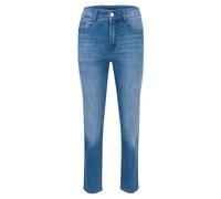 Bequeme Jeans MAC "Stella" Gr. 40, Länge 34, blau (mid blue main wash) Damen Jeans High-Waist-Jeans Gerader Beinverlauf Bestseller (51416313-40)